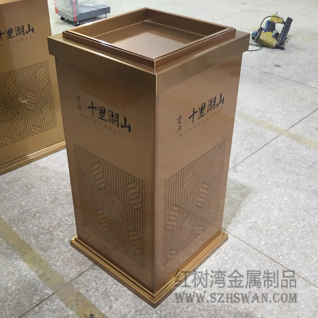酒店方形不銹鋼果皮箱圖片011