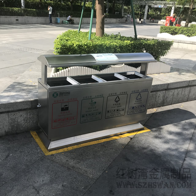 分類不銹鋼垃圾桶圖片