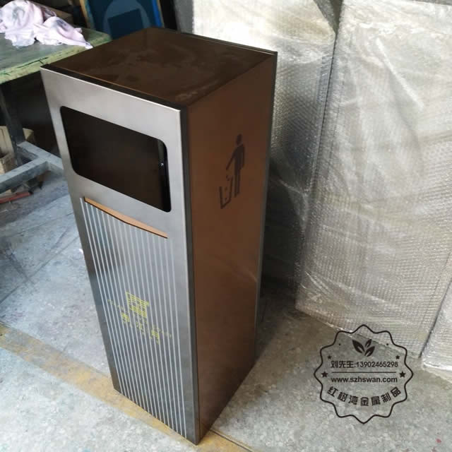 方形電梯口不銹鋼垃圾桶圖片07