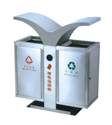城市環(huán)衛(wèi)翼形戶(hù)外分類(lèi)不銹鋼垃圾箱